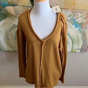 Elegant Brown V-Neck Blouse